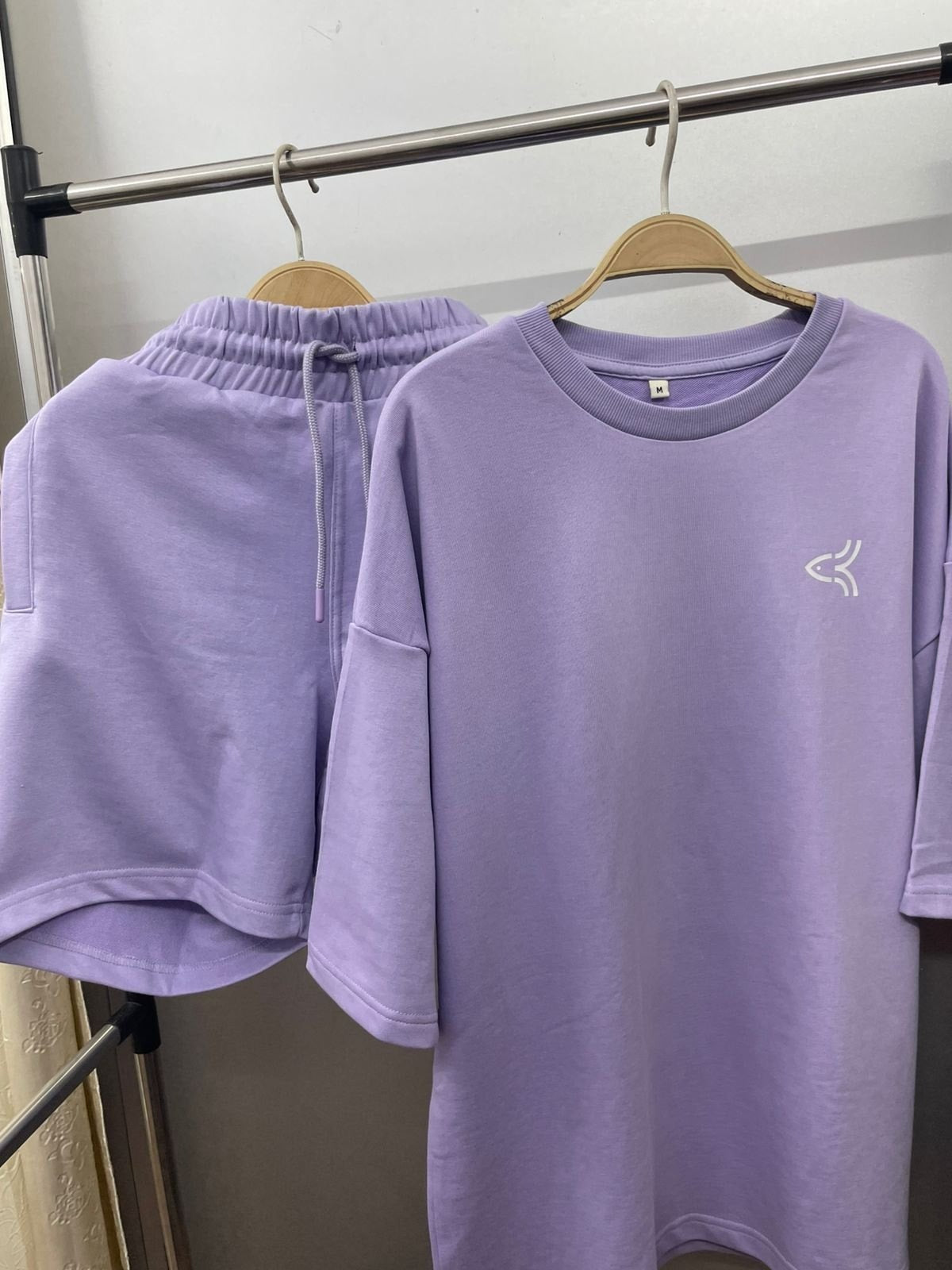 Unisex Lavender Co-ord Set – Oversized T-Shirt & Shorts