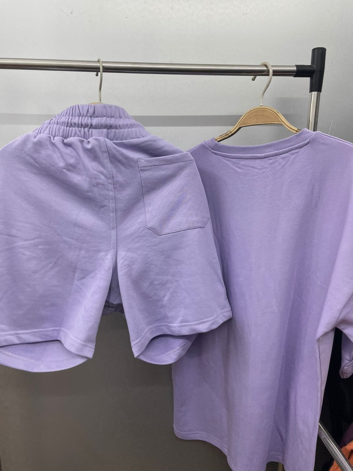 Unisex Lavender Co-ord Set – Oversized T-Shirt & Shorts