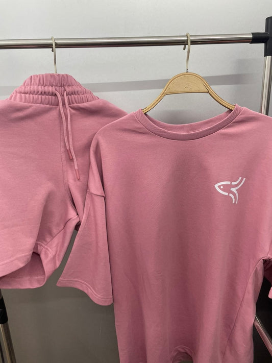 Unisex Lavender Co-ord Set – Oversized T-Shirt & Shorts