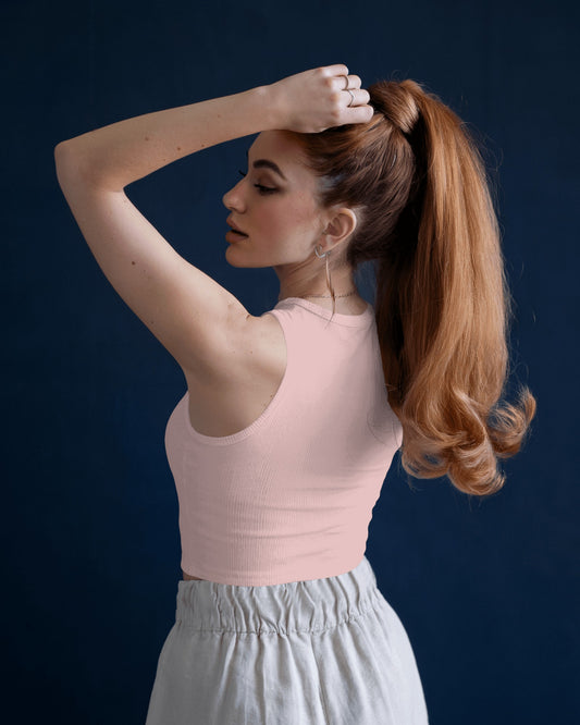 Blah Women’s Crop Tank Top – Retro “Blah Blah Blah” Graphic Print