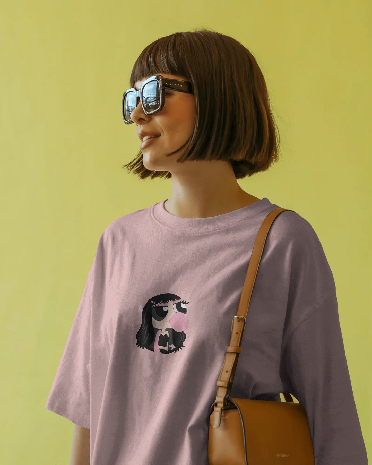 Baby Oversized T-Shirt – Cartoon Bubble Gum Girl Graphic Tee