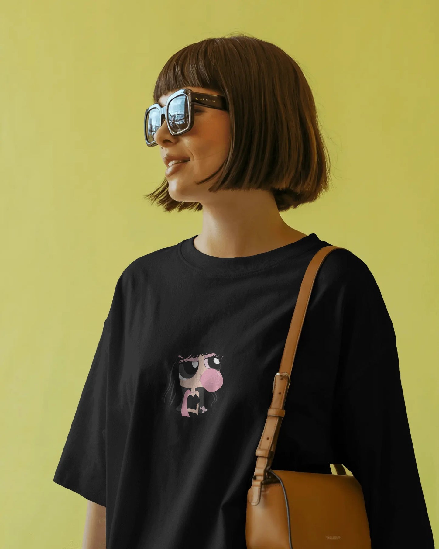 Baby Oversized T-Shirt – Cartoon Bubble Gum Girl Graphic Tee