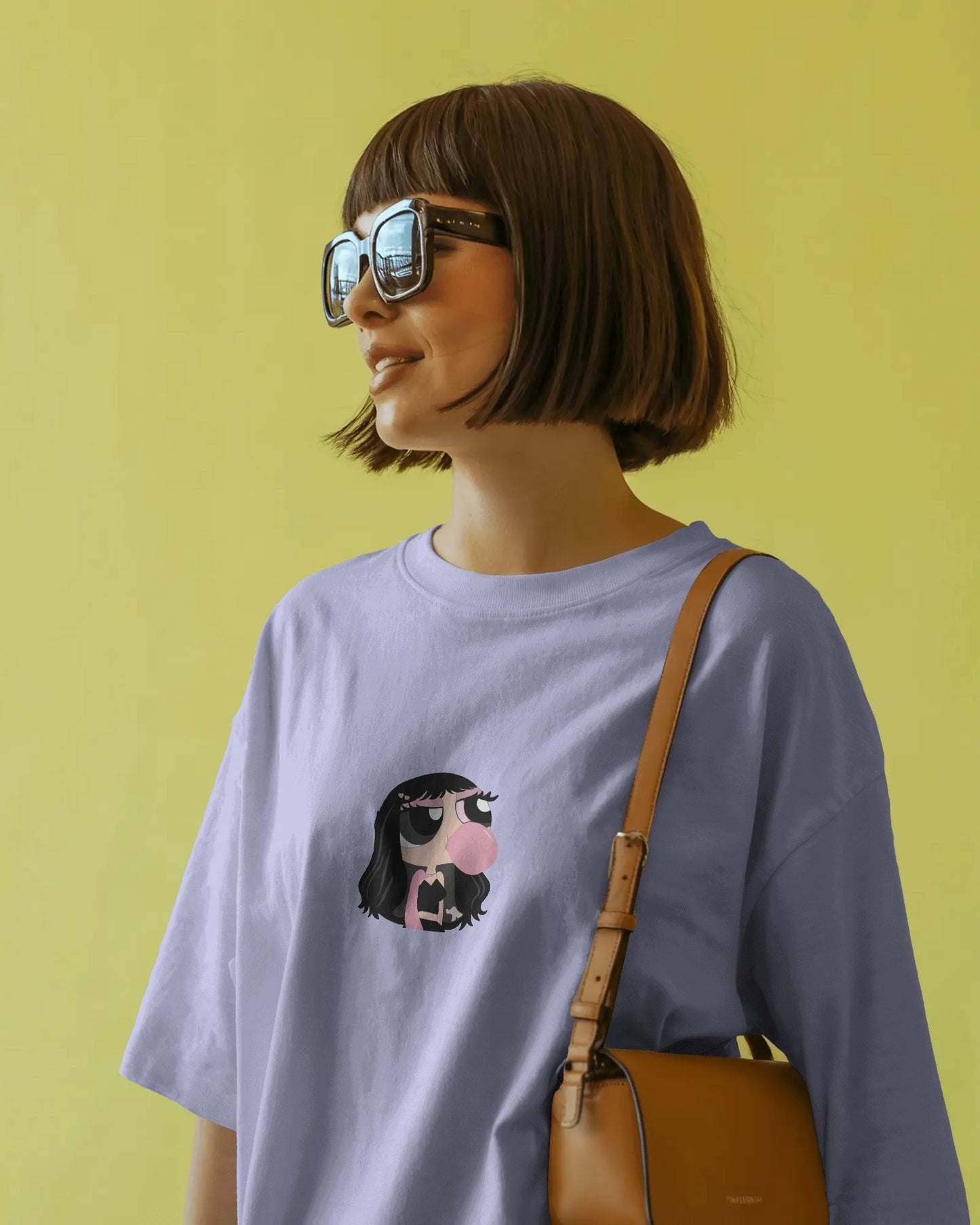 Baby Oversized T-Shirt – Cartoon Bubble Gum Girl Graphic Tee