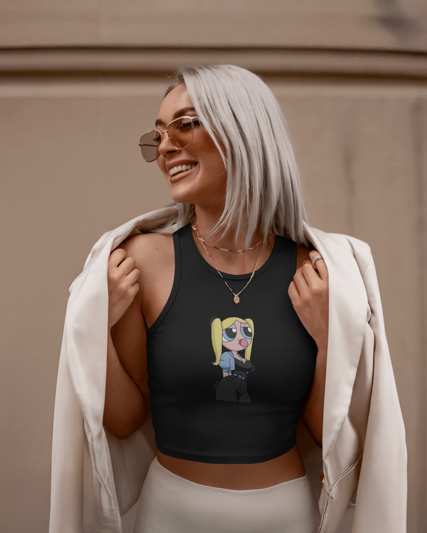 Chill Powerpuff Girl Crop Top – Cute Graphic Tank