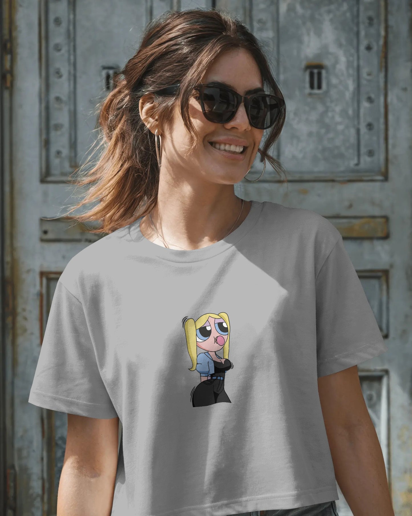 Chill Powerpuff Girl Crop Top – Graphic Tee for Women