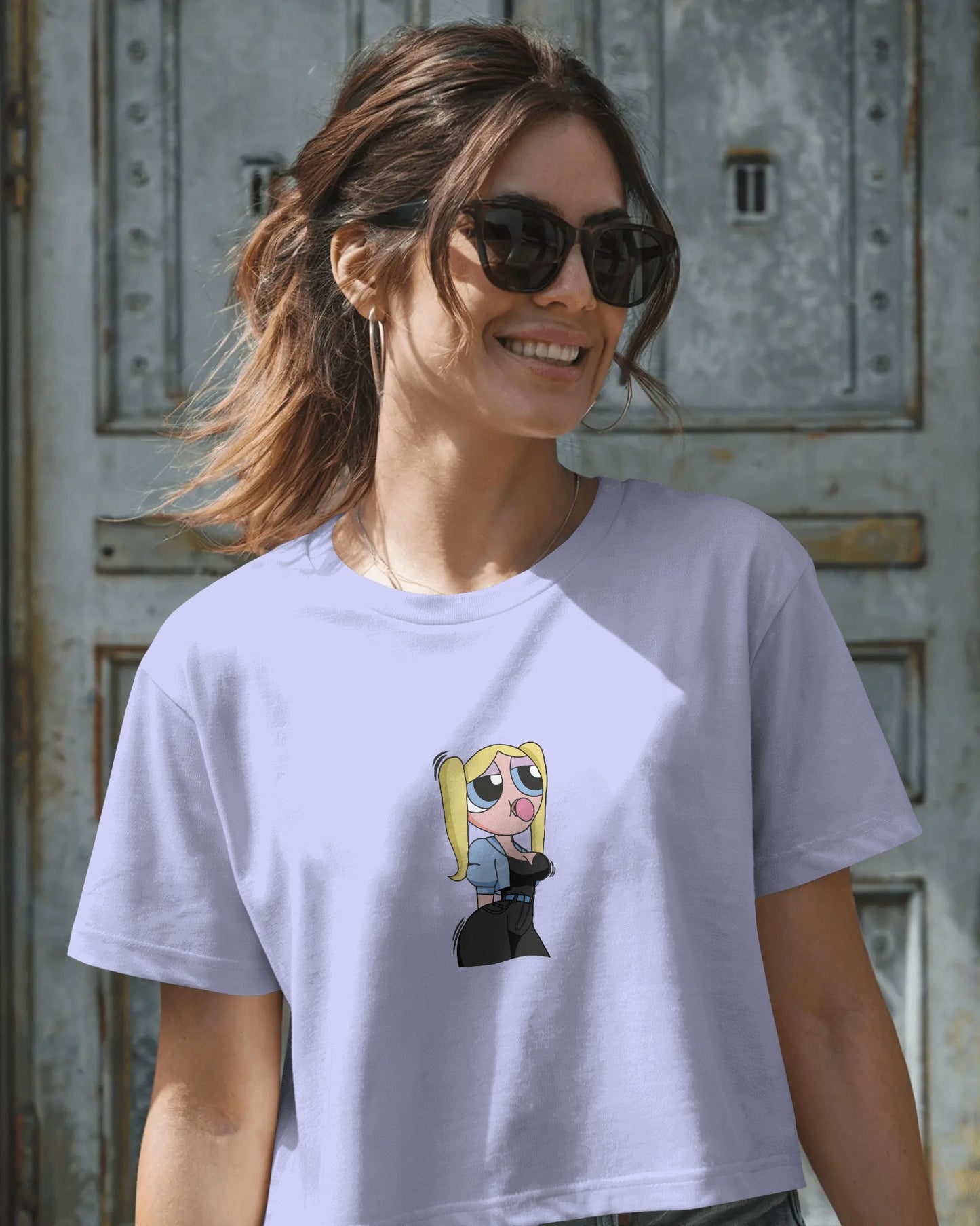 Chill Powerpuff Girl Crop Top – Graphic Tee for Women
