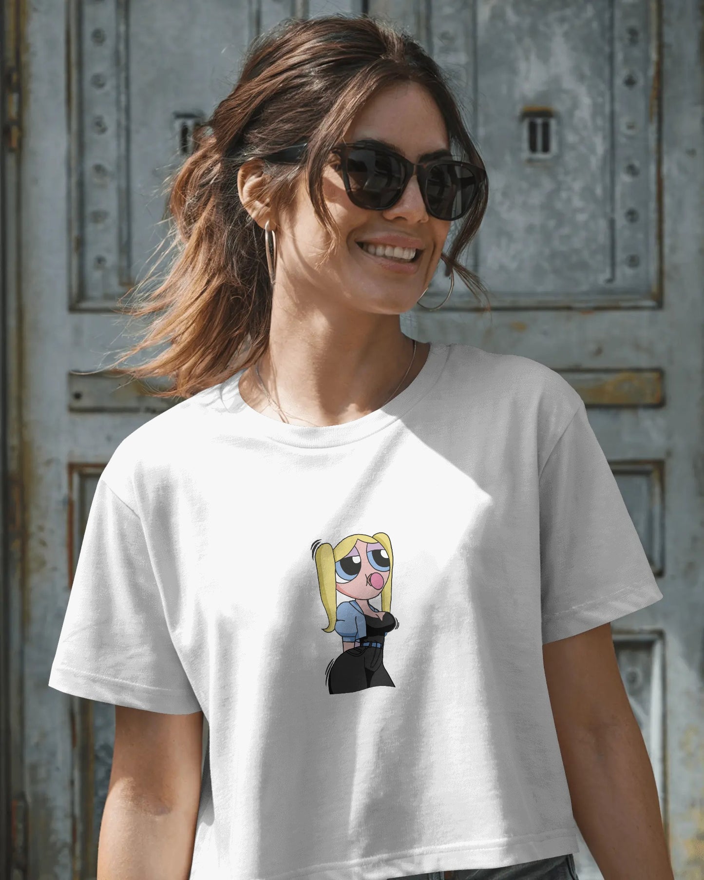 Chill Powerpuff Girl Crop Top – Graphic Tee for Women