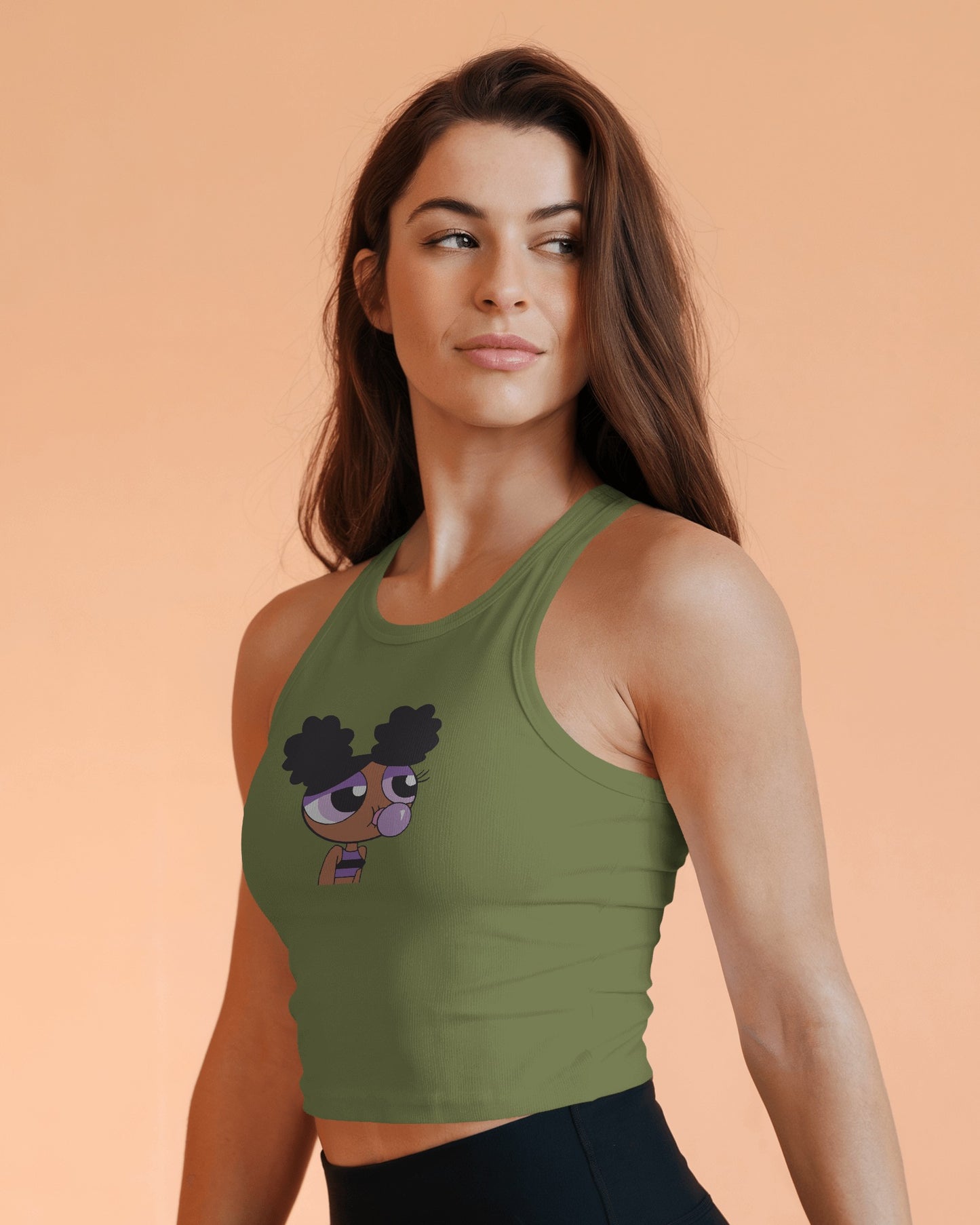 Cartoon Bubblegum Crop Tank Top – Women’s Cute Sleeveless Streetwear Tee
