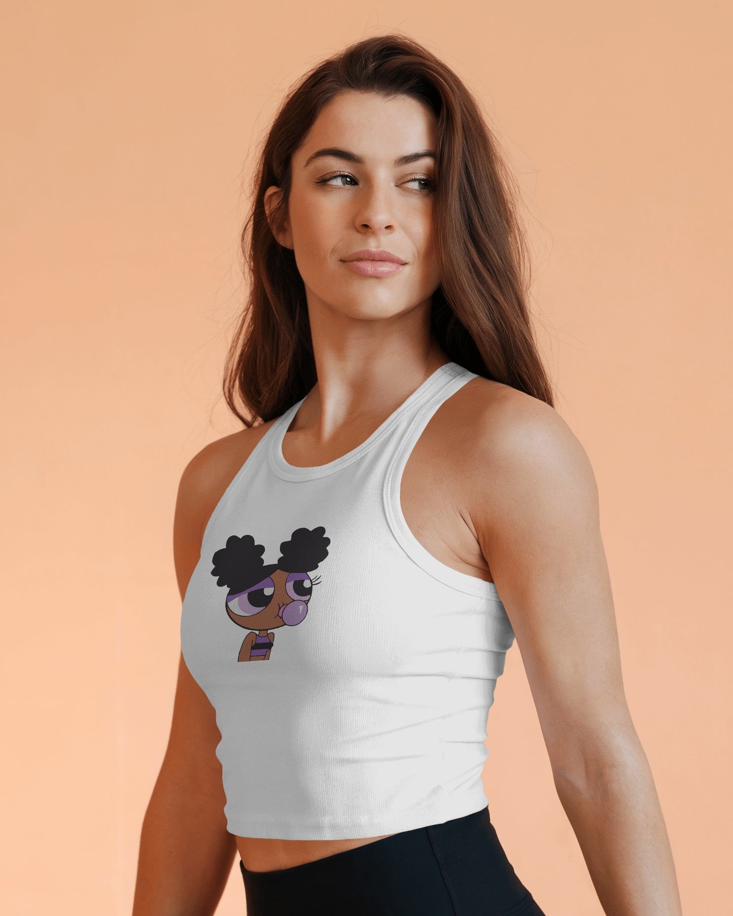 Cartoon Bubblegum Crop Tank Top – Women’s Cute Sleeveless Streetwear Tee