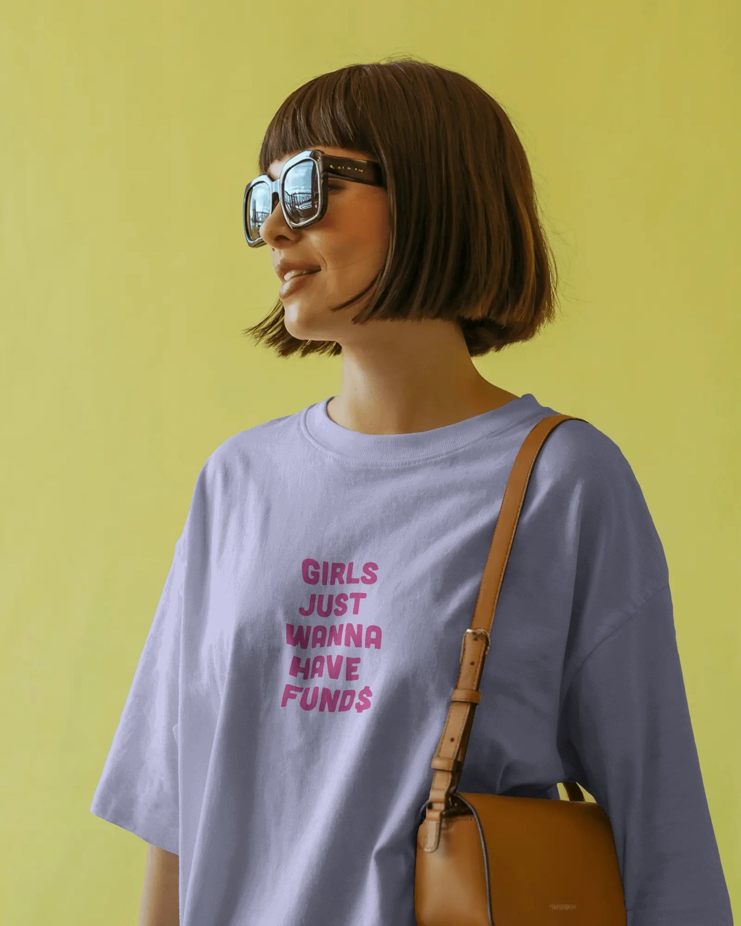 Oversized Baby Women’s T-Shirt – “Girls Just Wanna Have Funds” Graphic Print