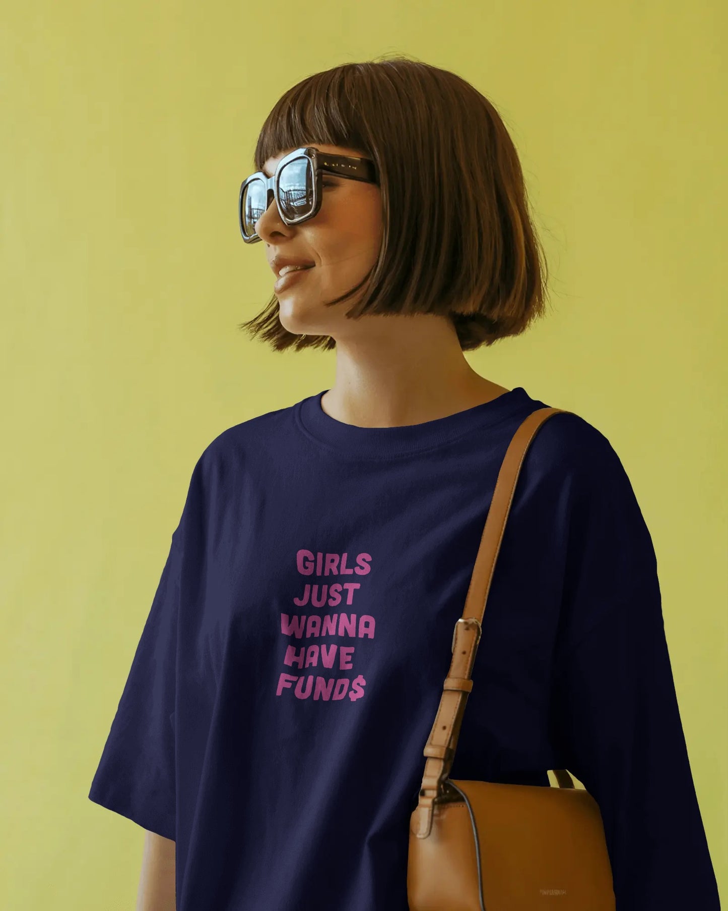 Oversized Baby Women’s T-Shirt – “Girls Just Wanna Have Funds” Graphic Print