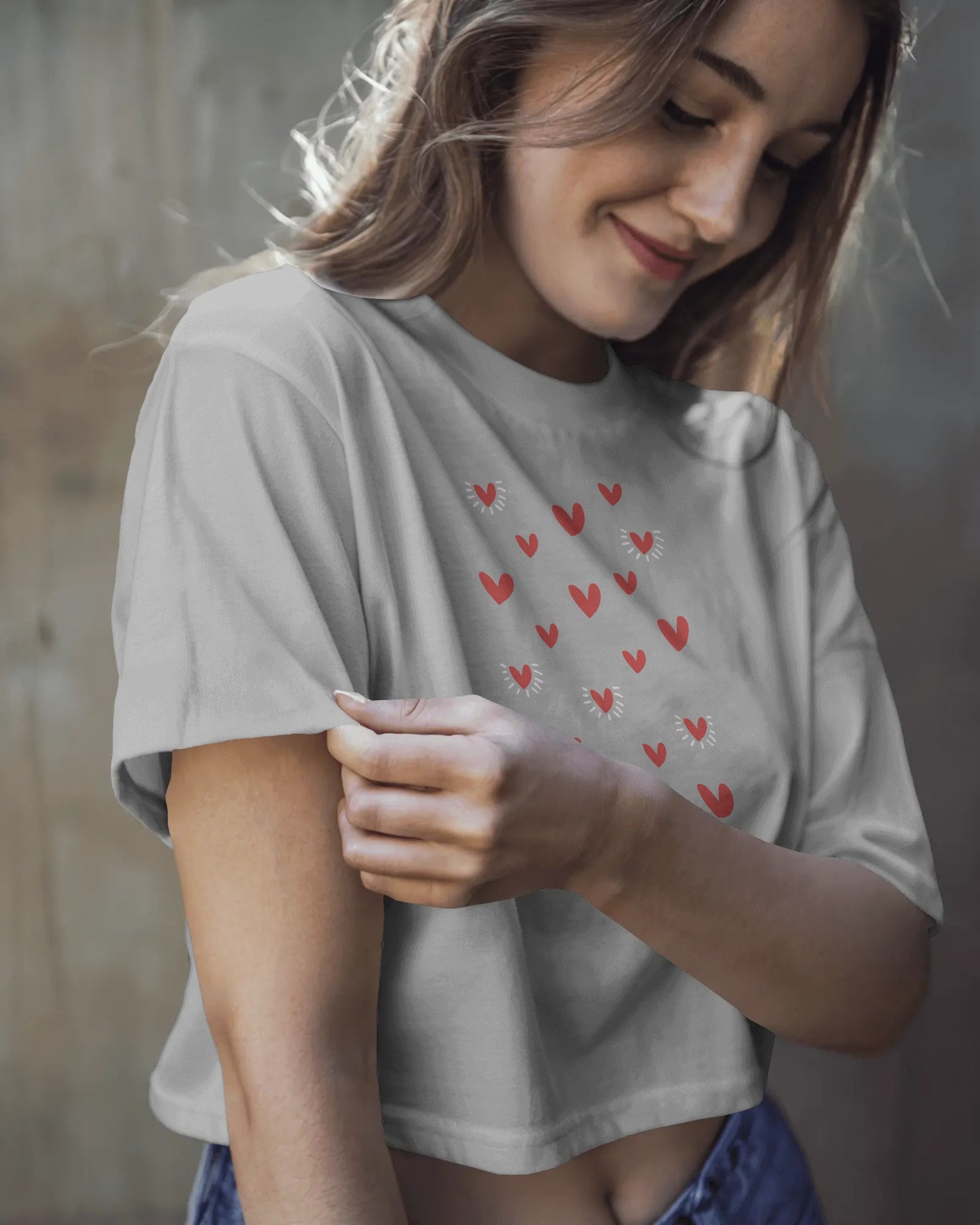 Red Hearts Crop Top