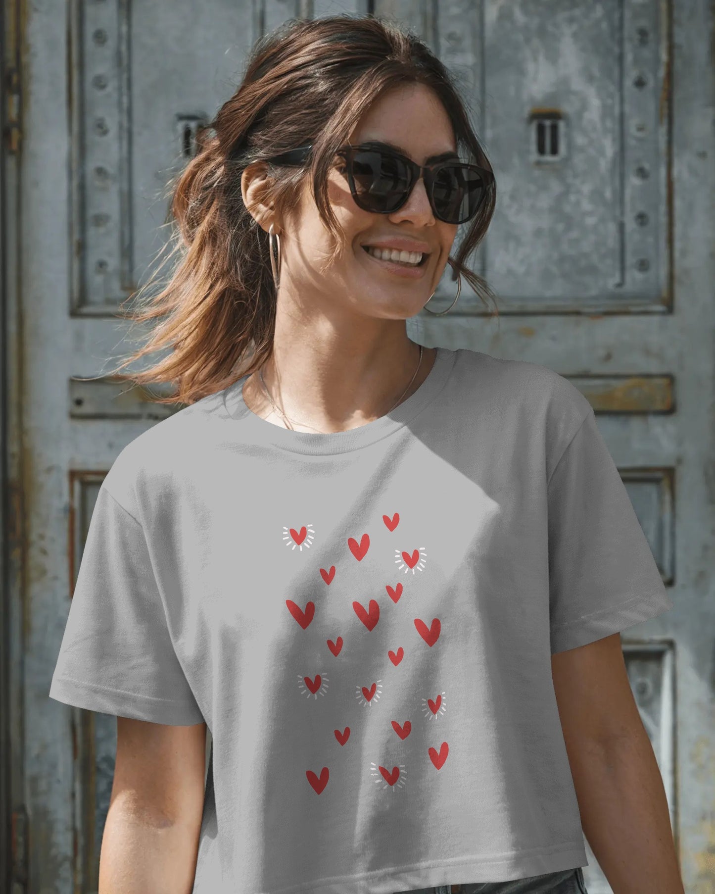 Red Hearts Crop Top
