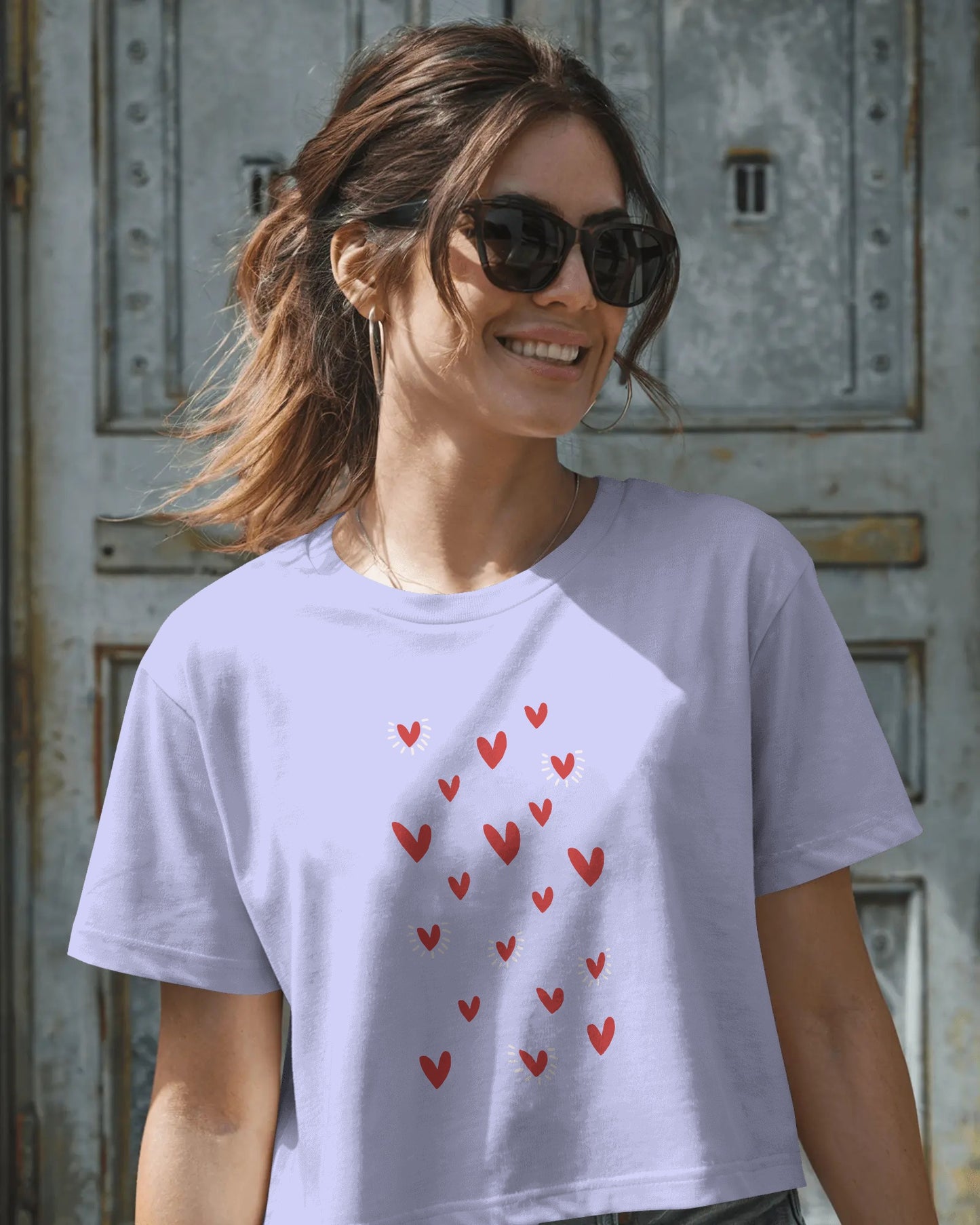 Red Hearts Crop Top