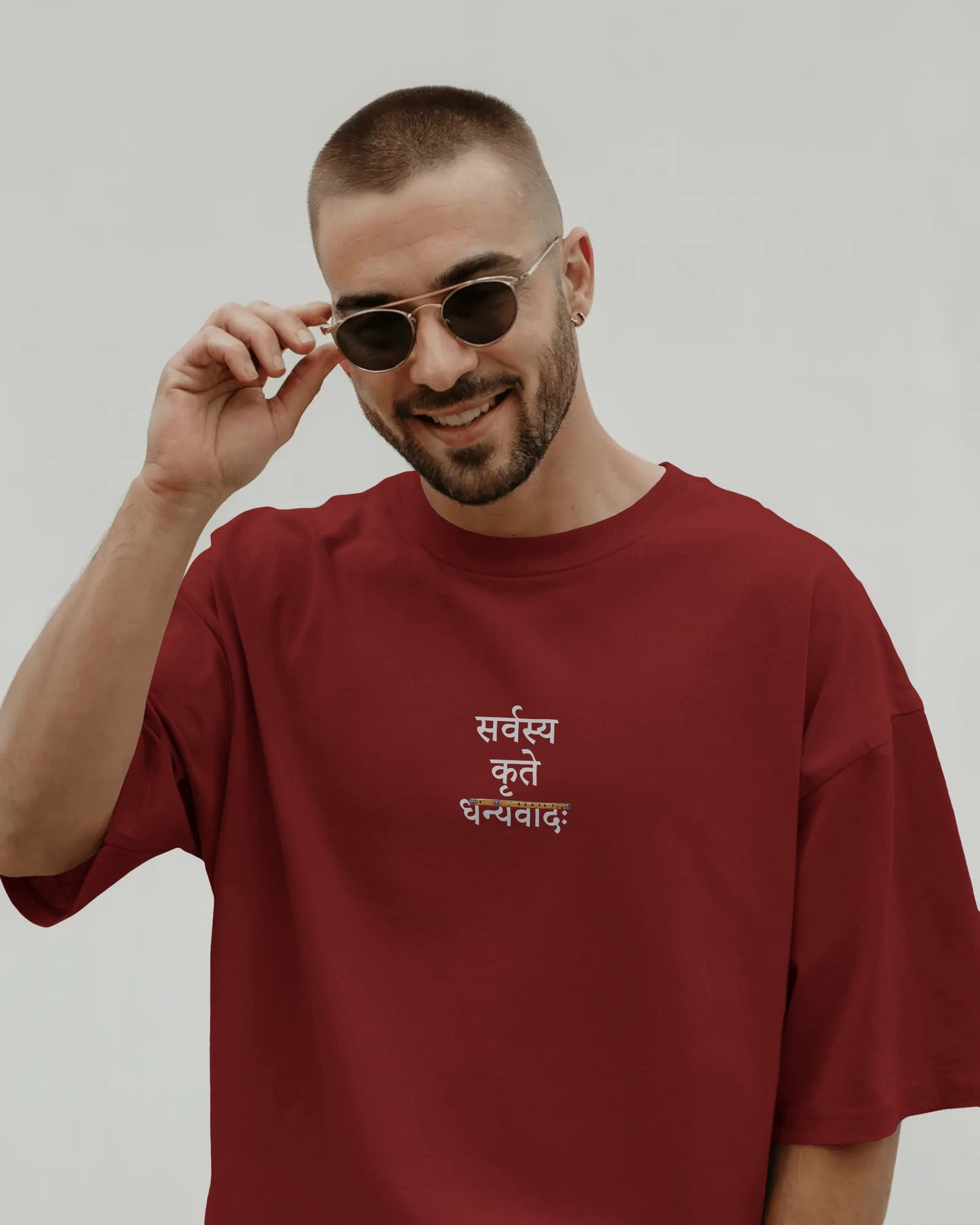 Thanku lord Oversized Black T-Shirt – सर्वस्य कर्ते धन्यवादः | Unisex Spiritual Streetwear Tee
