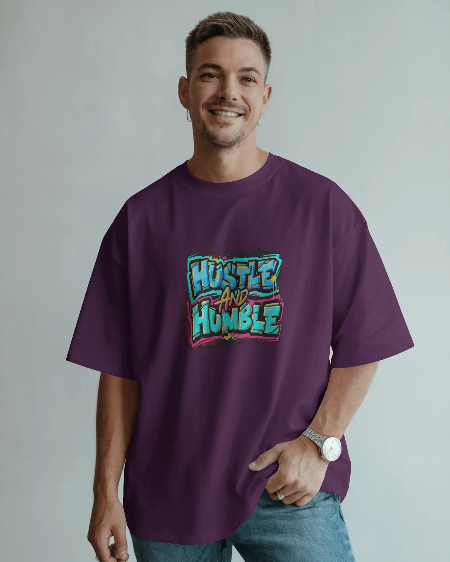 Hustle and Humble Oversized T-Shirt – Motivational Streetwear Tee (Unisex)