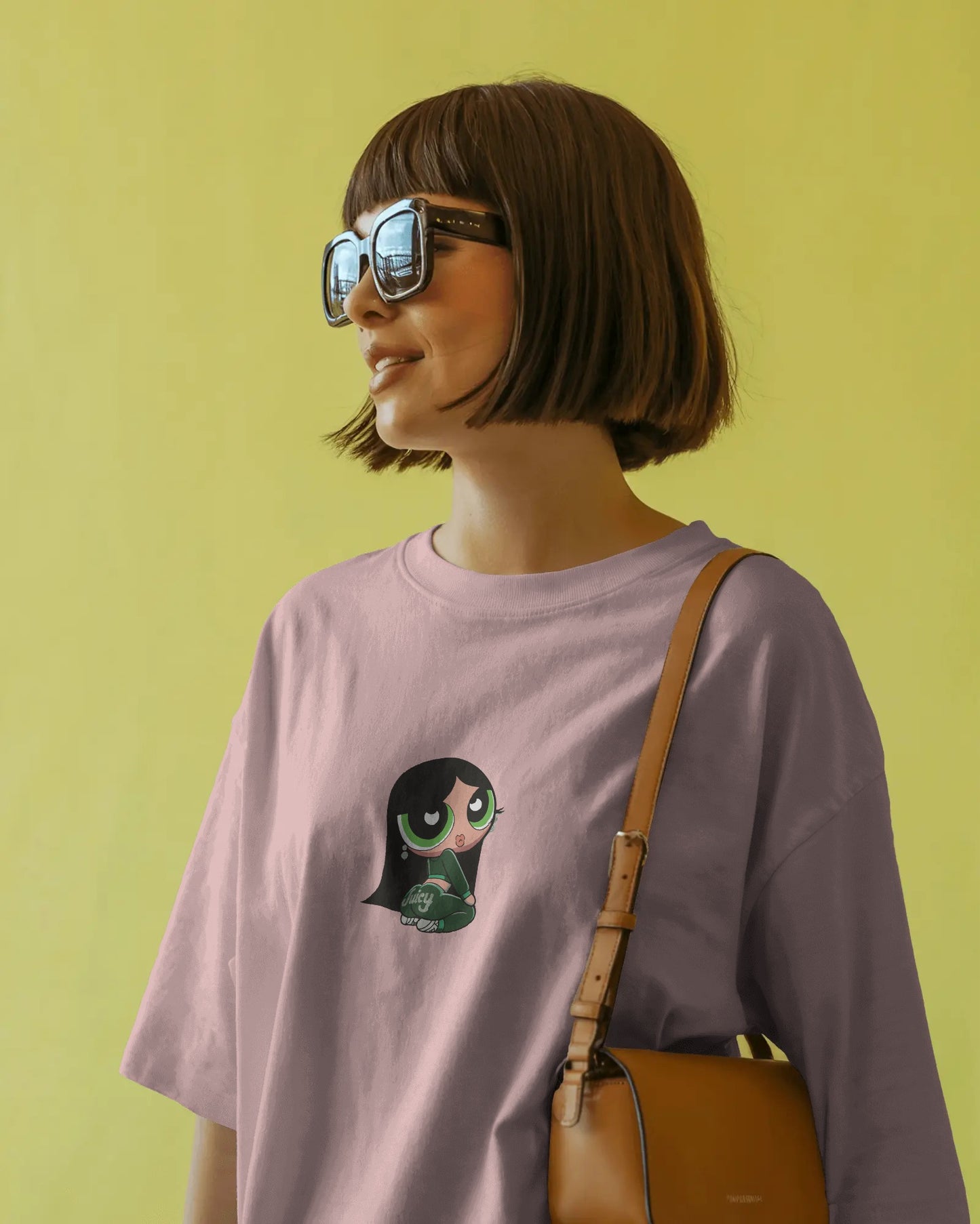 Juicy Powerpuff Girl Graphic T-Shirt – Oversized Unisex White Tee