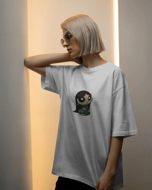 Juicy Powerpuff Girl Graphic T-Shirt – Oversized Unisex White Tee