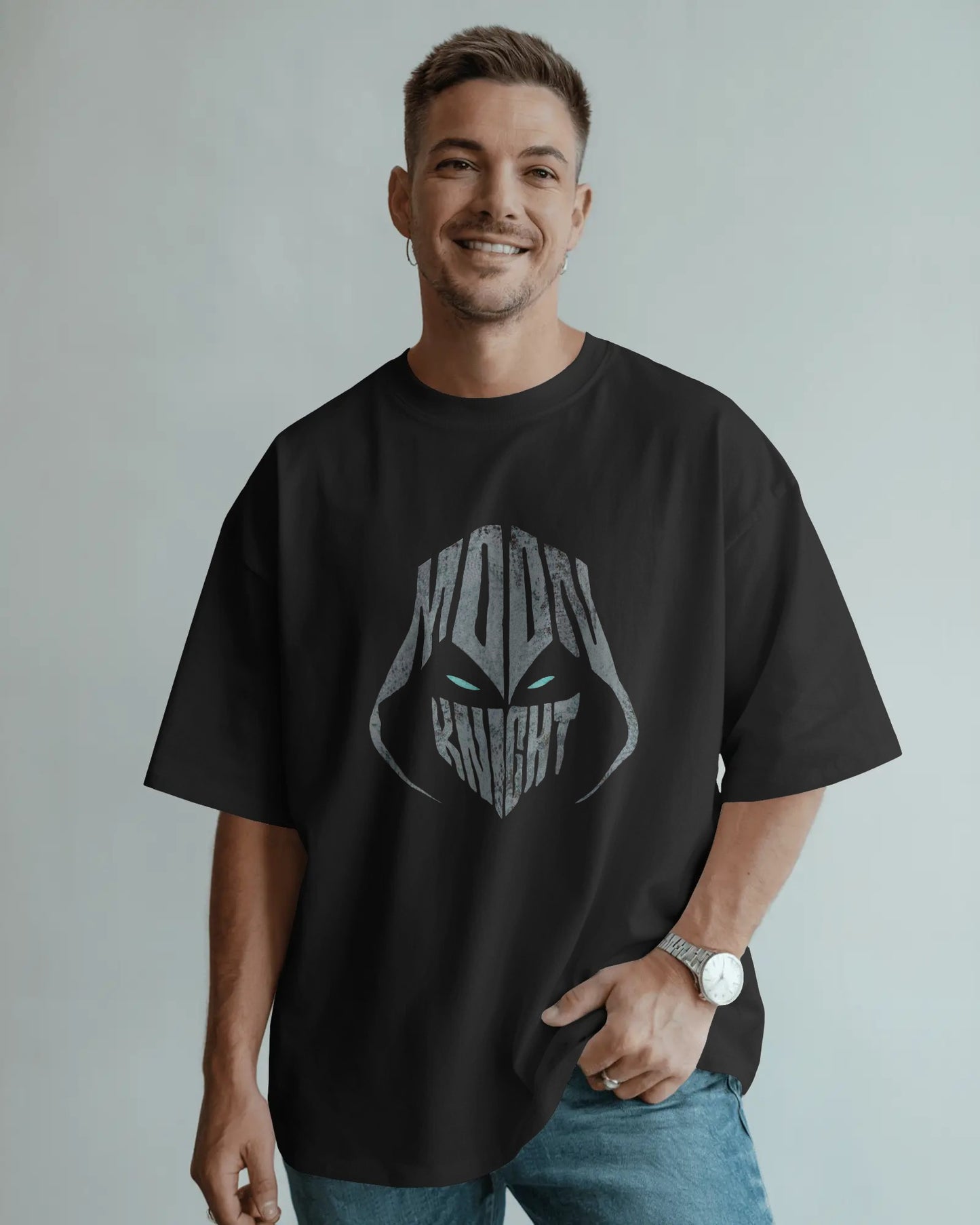 Oversized Moon Knight Graphic T-Shirt – Men’s Streetwear Superhero Tee