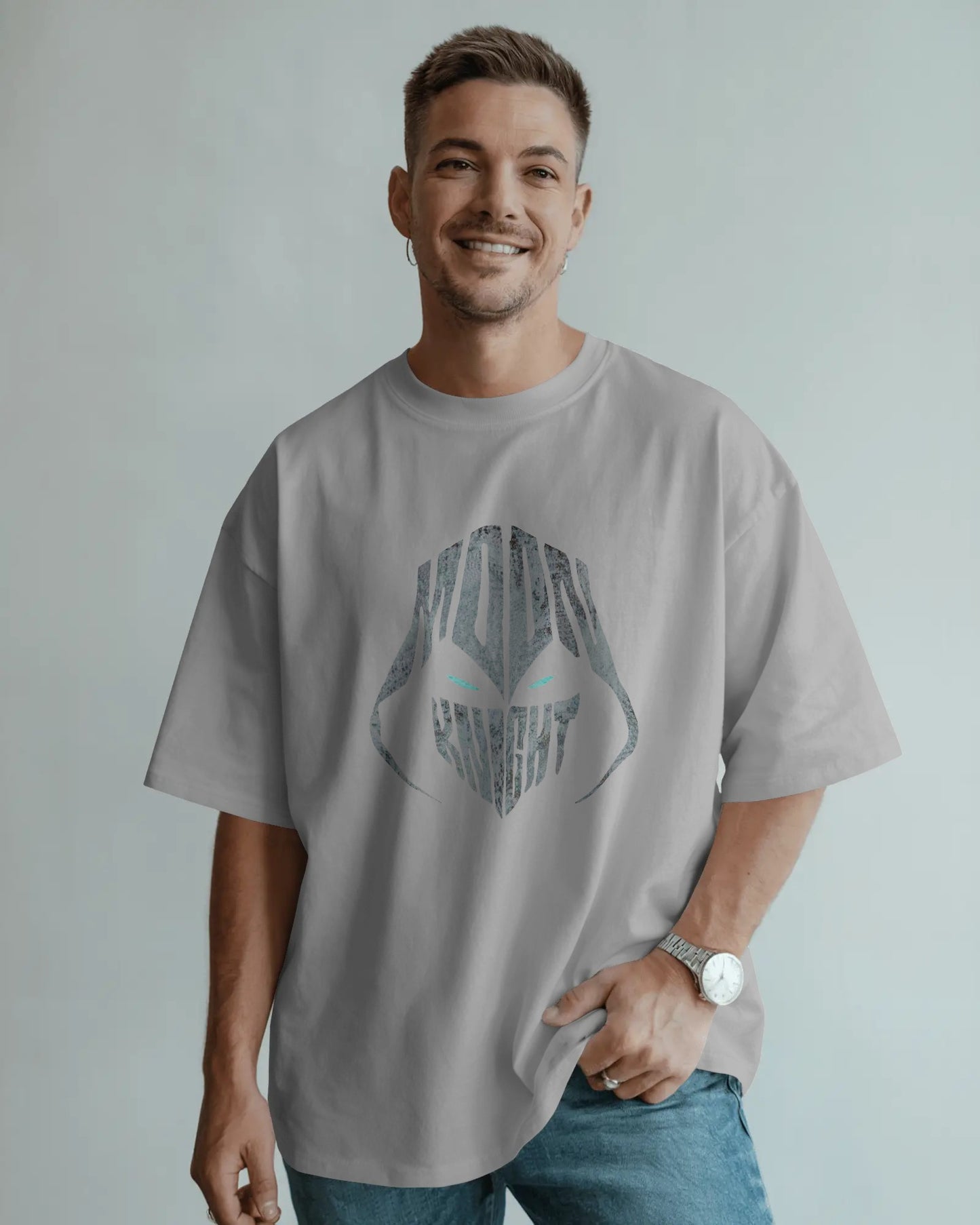 Oversized Moon Knight Graphic T-Shirt – Men’s Streetwear Superhero Tee