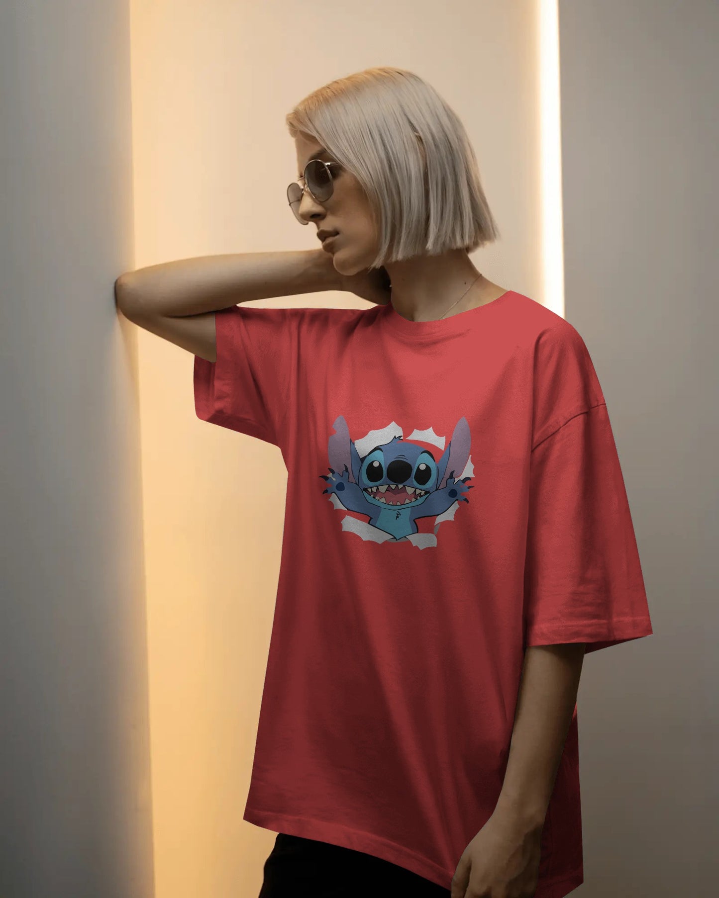 Stitch Cartoon Oversized T-shirt