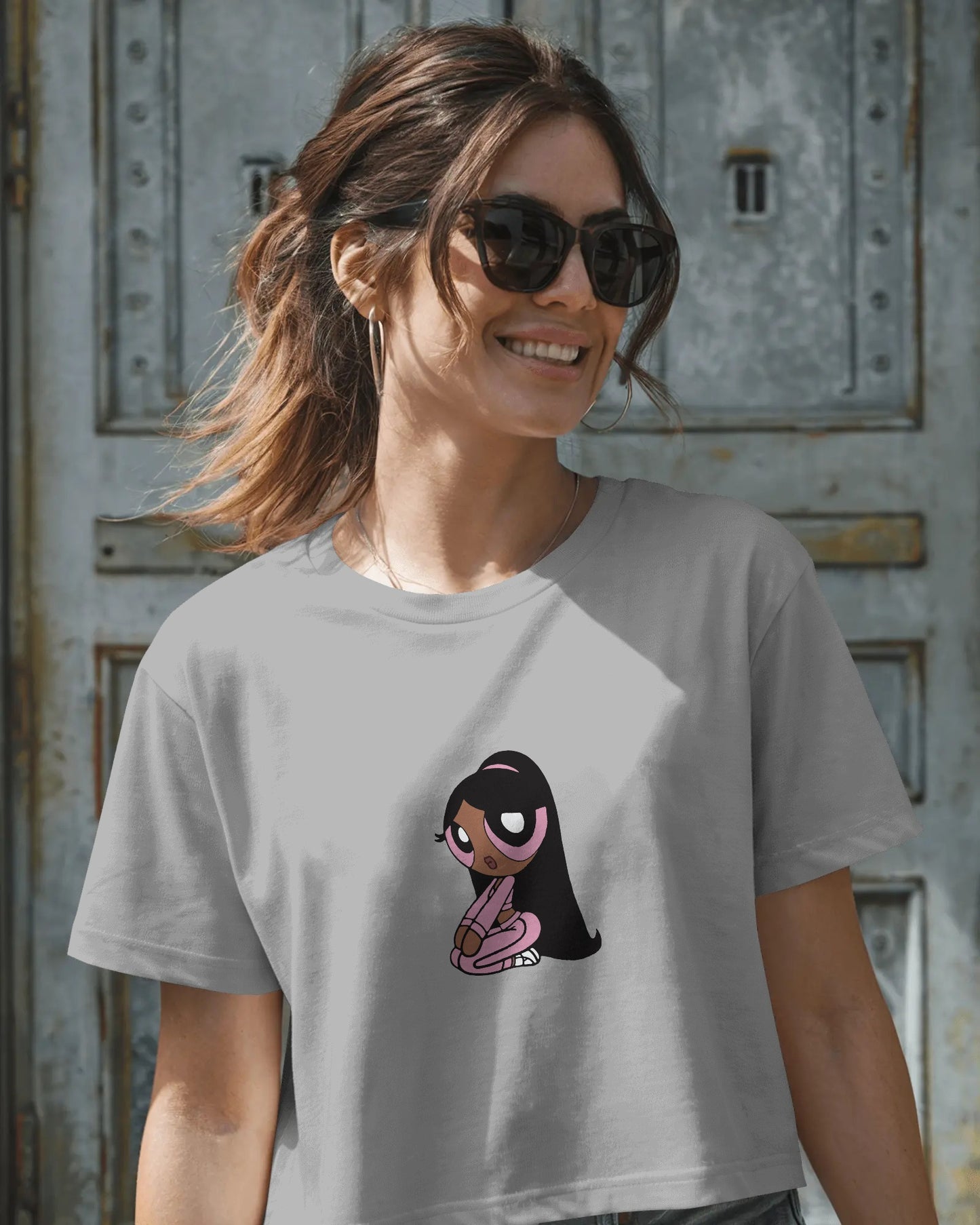 Baby Crop Top – Pink Power Puff Tee | Women’s Casual Streetwear