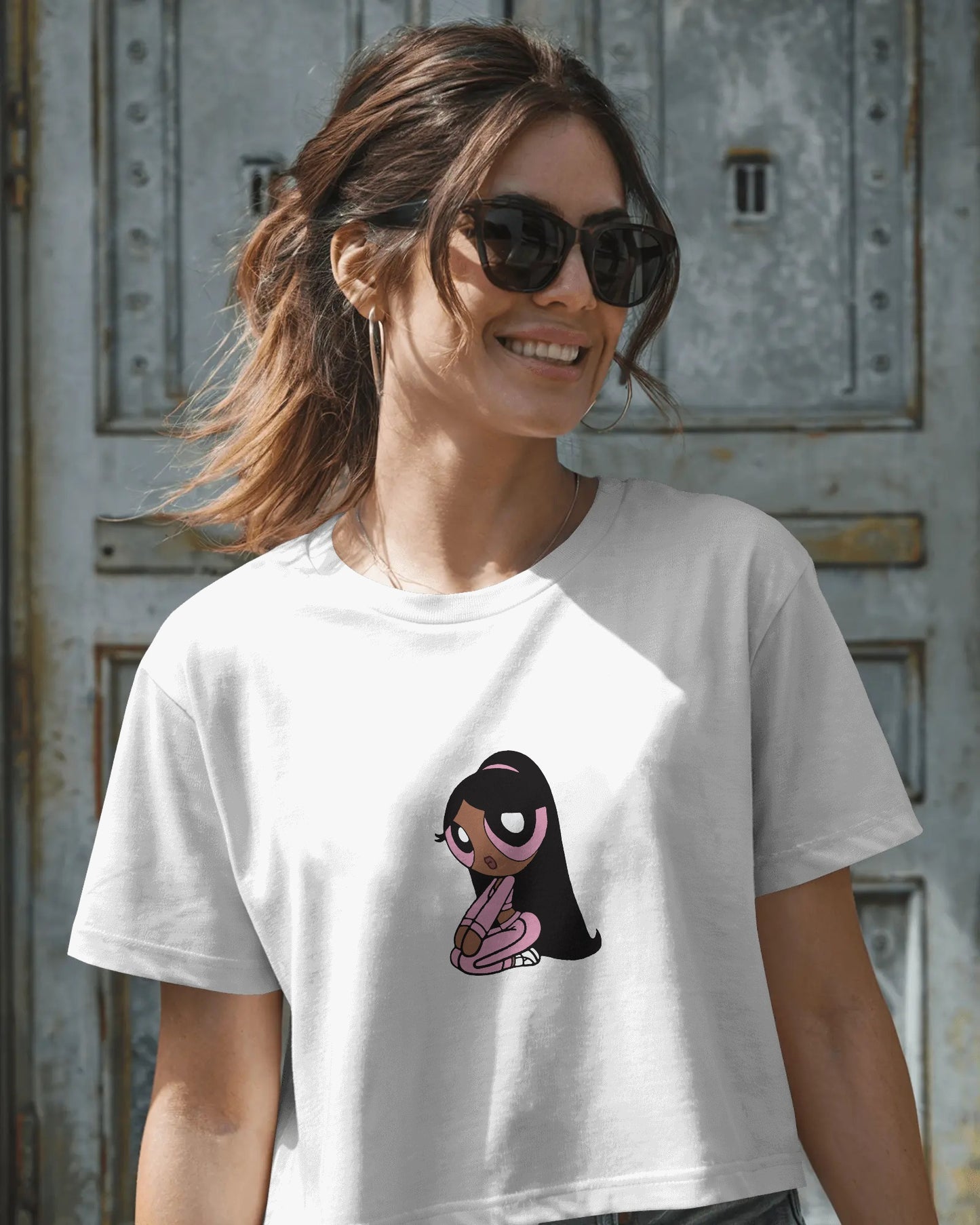 Baby Crop Top – Pink Power Puff Tee | Women’s Casual Streetwear