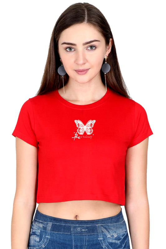 Butterfly Crop Top T-Shirt