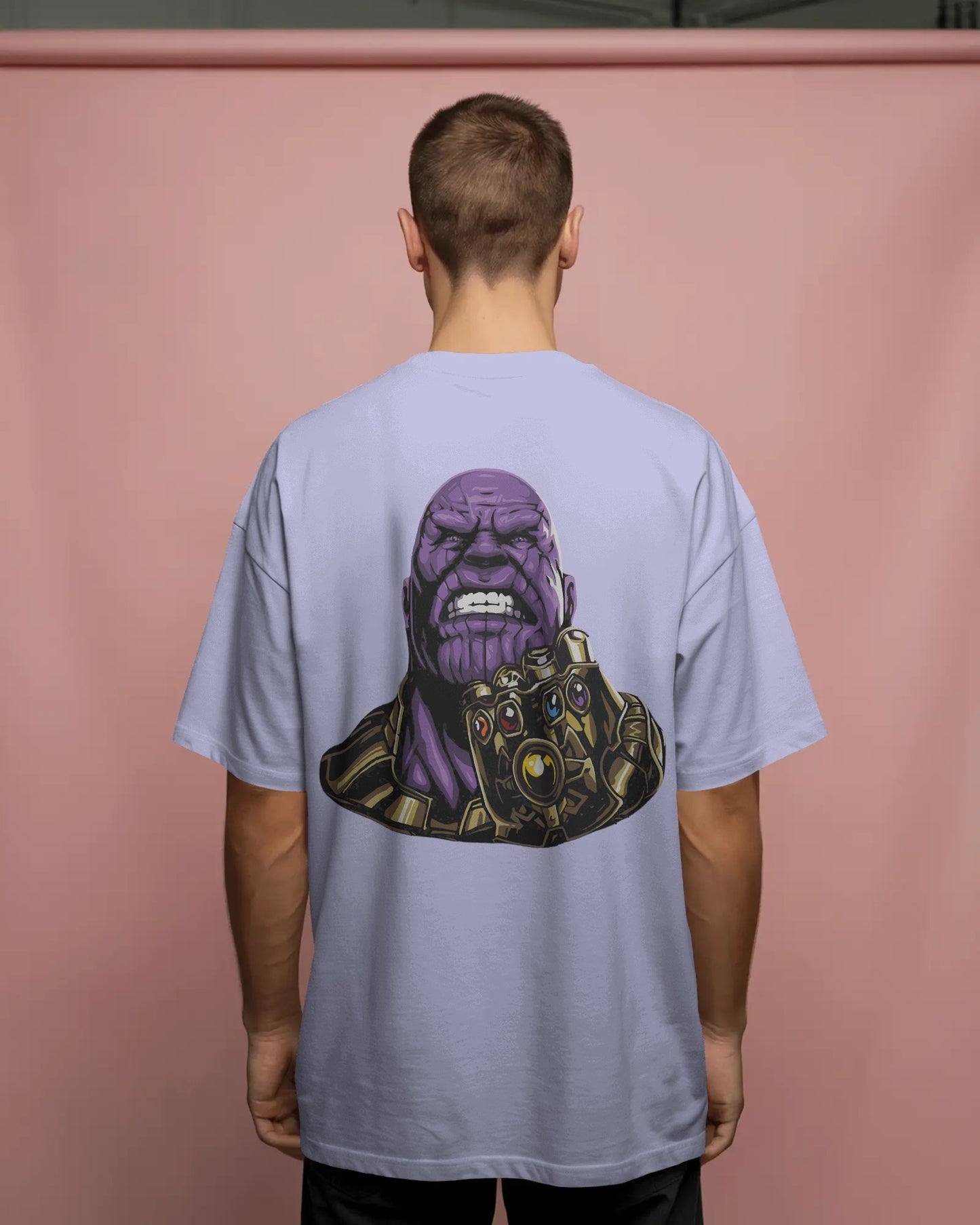 Thanos Oversized T-Shirt – Infinity Gauntlet Back Print | Marvel-Inspired Unisex Tee