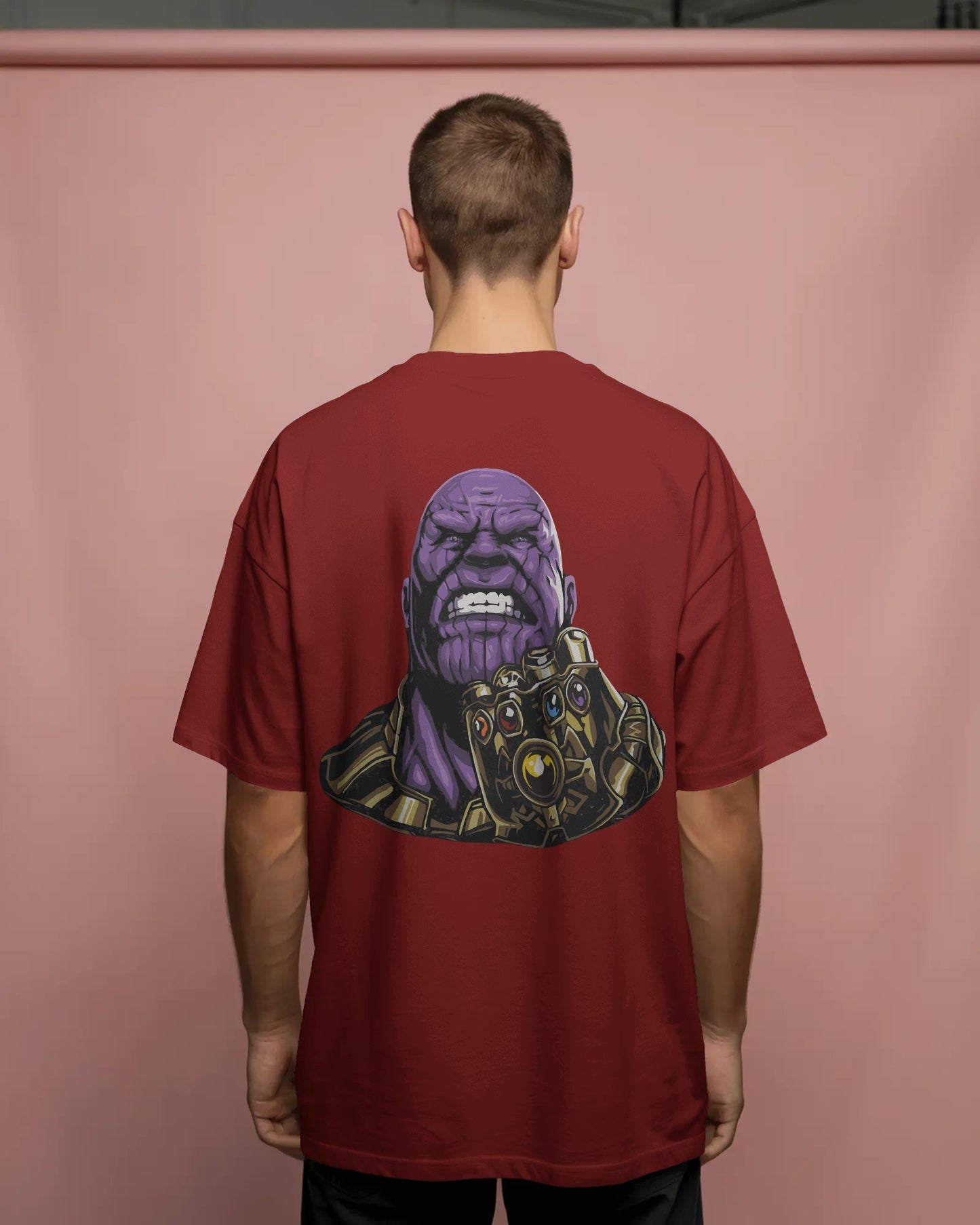 Thanos Oversized T-Shirt – Infinity Gauntlet Back Print | Marvel-Inspired Unisex Tee