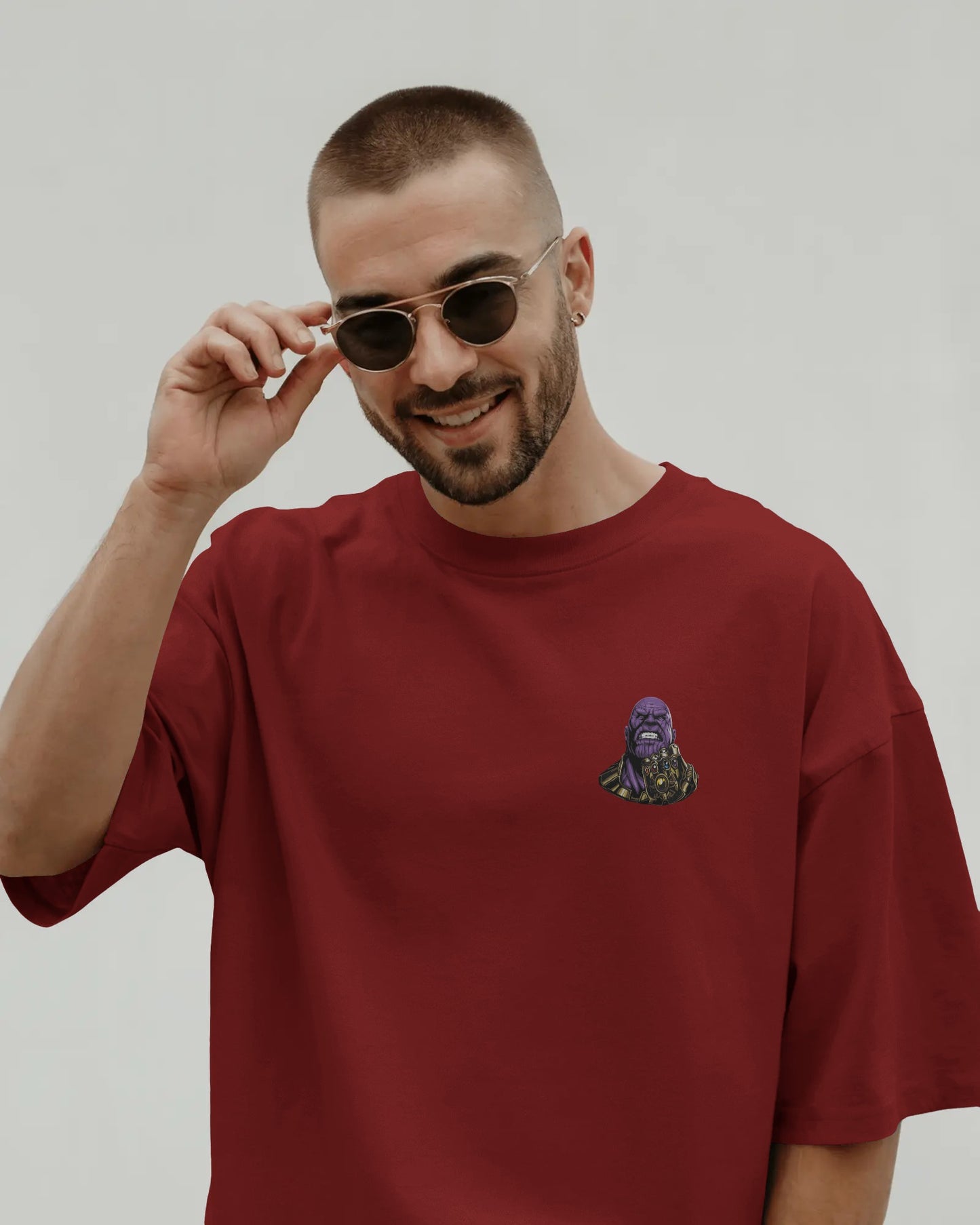 Thanos Oversized T-Shirt – Infinity Gauntlet Back Print | Marvel-Inspired Unisex Tee