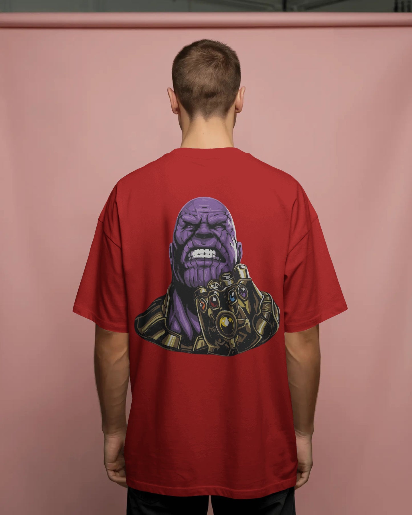 Thanos Oversized T-Shirt – Infinity Gauntlet Back Print | Marvel-Inspired Unisex Tee