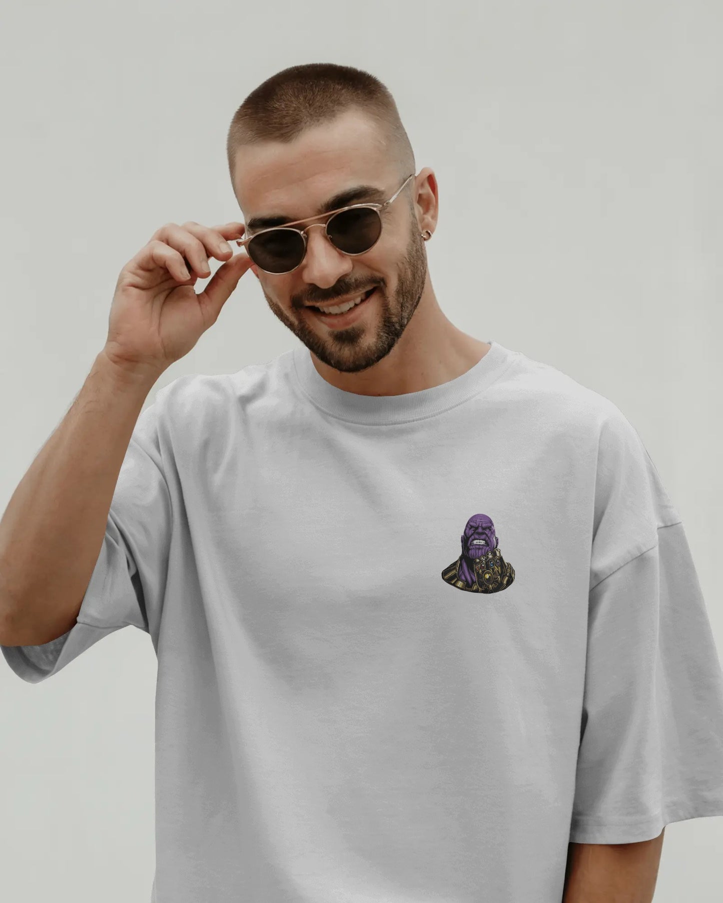Thanos Oversized T-Shirt – Infinity Gauntlet Back Print | Marvel-Inspired Unisex Tee