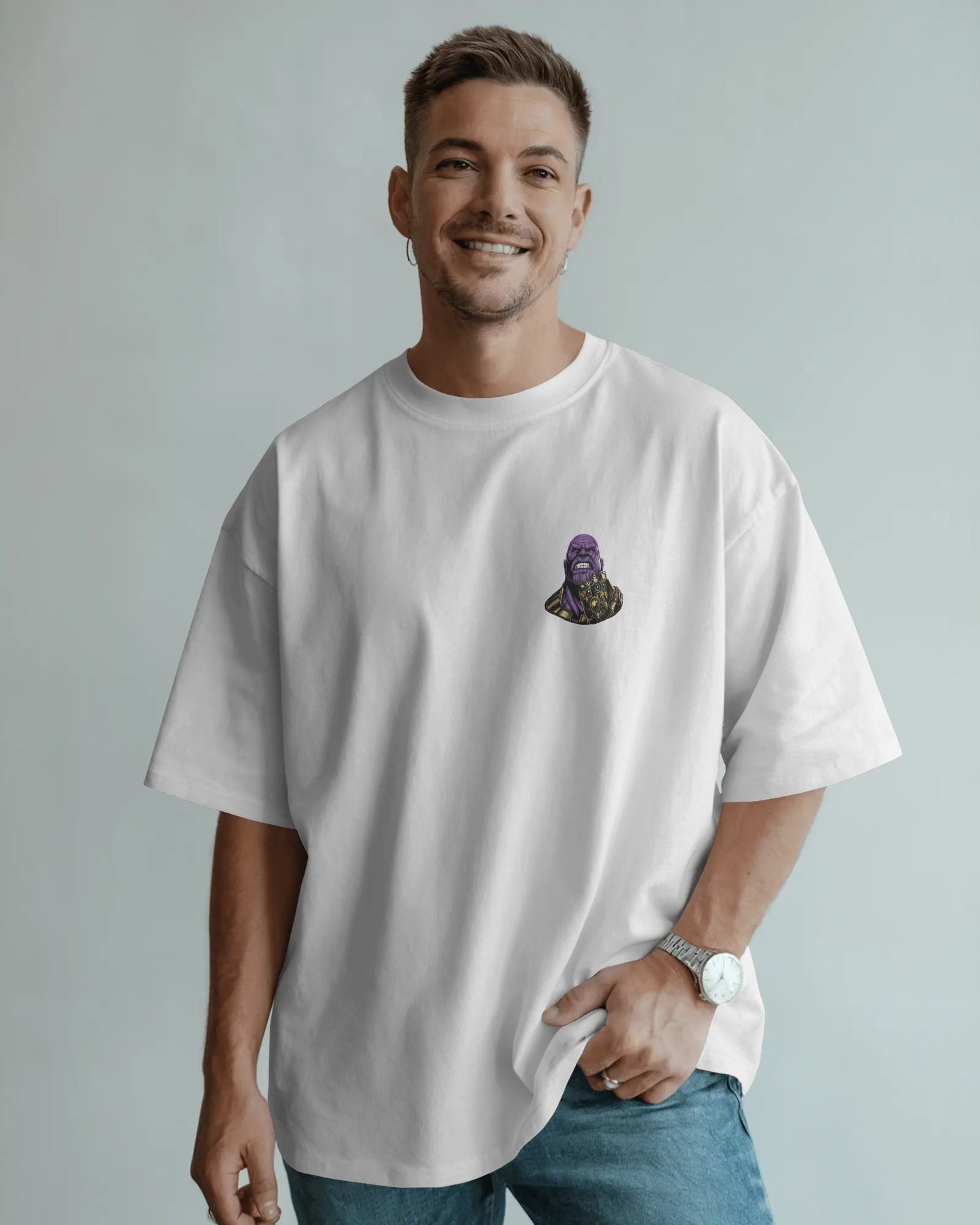 Thanos Oversized T-Shirt – Infinity Gauntlet Back Print | Marvel-Inspired Unisex Tee