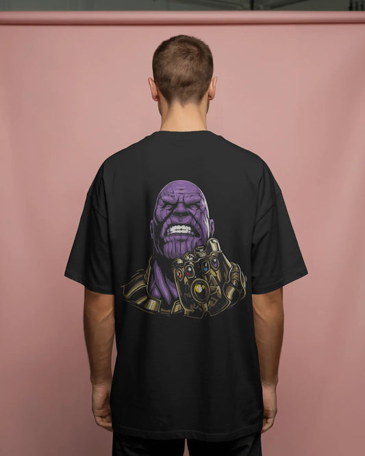 Thanos Oversized T-Shirt – Infinity Gauntlet Back Print | Marvel-Inspired Unisex Tee