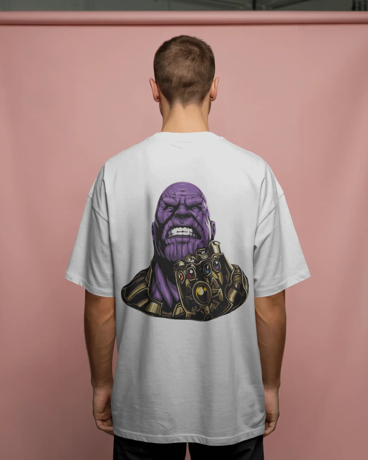 Thanos Oversized T-Shirt – Infinity Gauntlet Back Print | Marvel-Inspired Unisex Tee