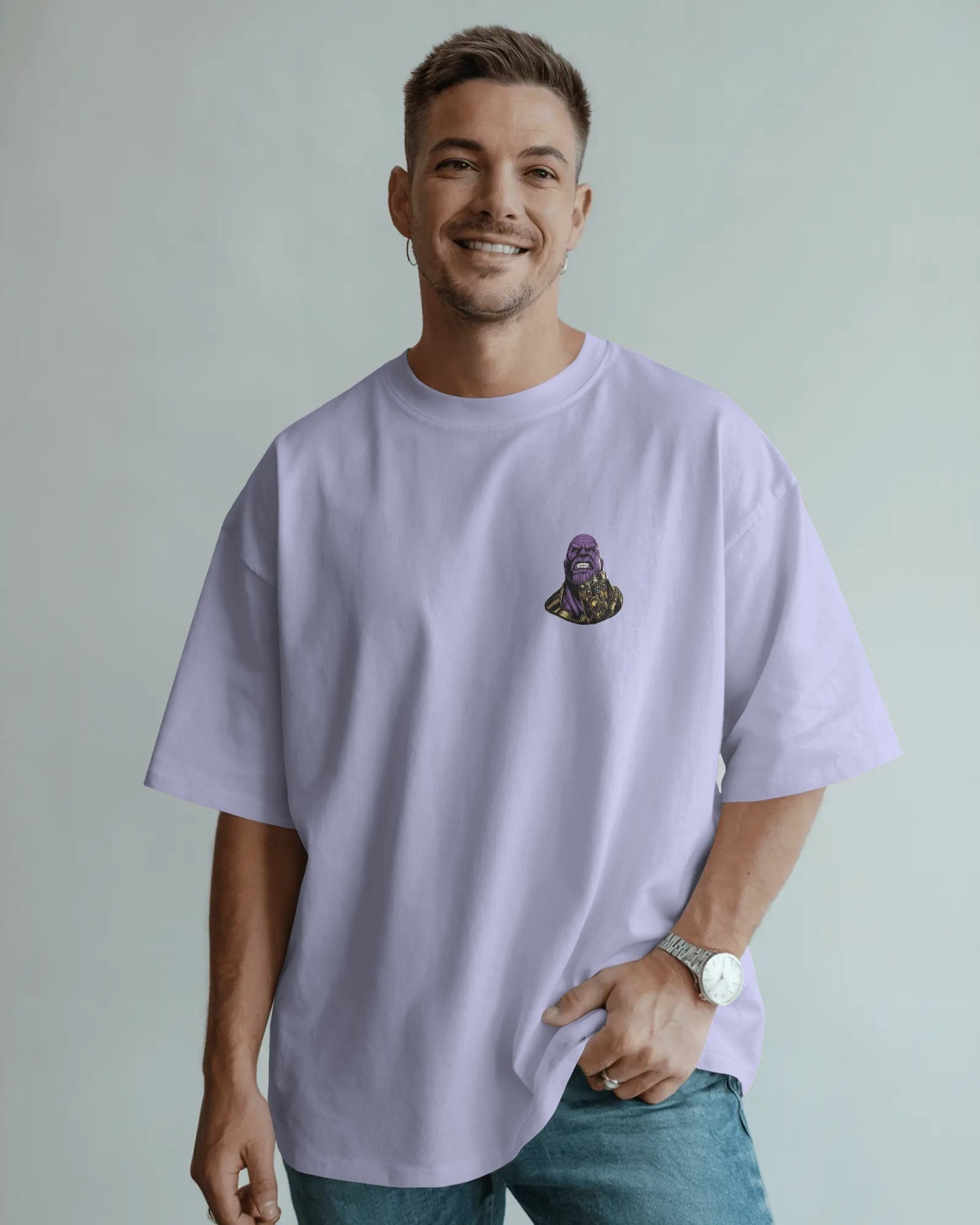 Thanos Oversized T-Shirt – Infinity Gauntlet Back Print | Marvel-Inspired Unisex Tee