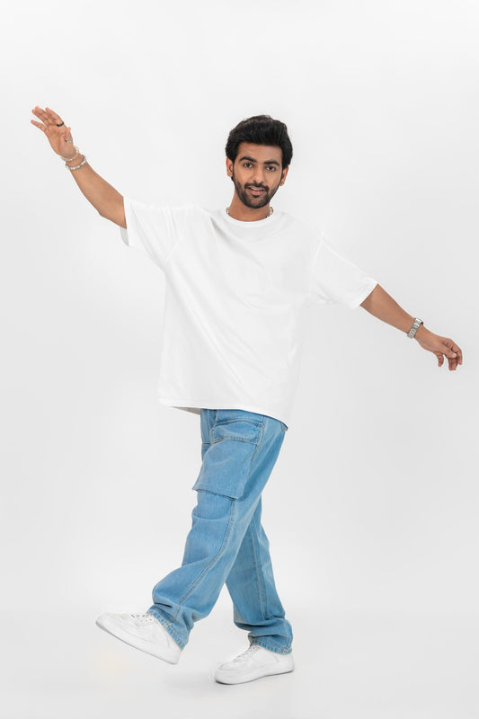 Oversized Plane White T-shirt
