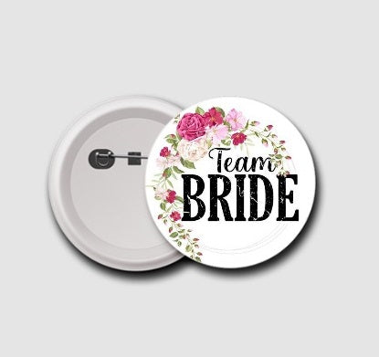 Team Bride Button Badges