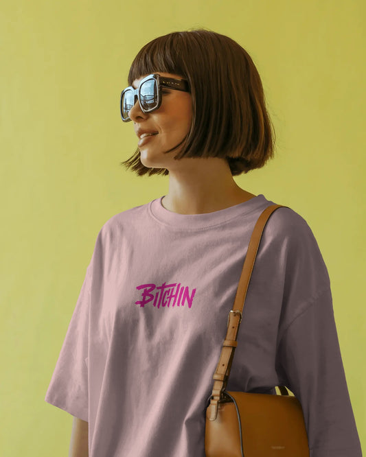 Oversized Baby Graphic T-Shirt – Retro “Bitchin” Print for Women