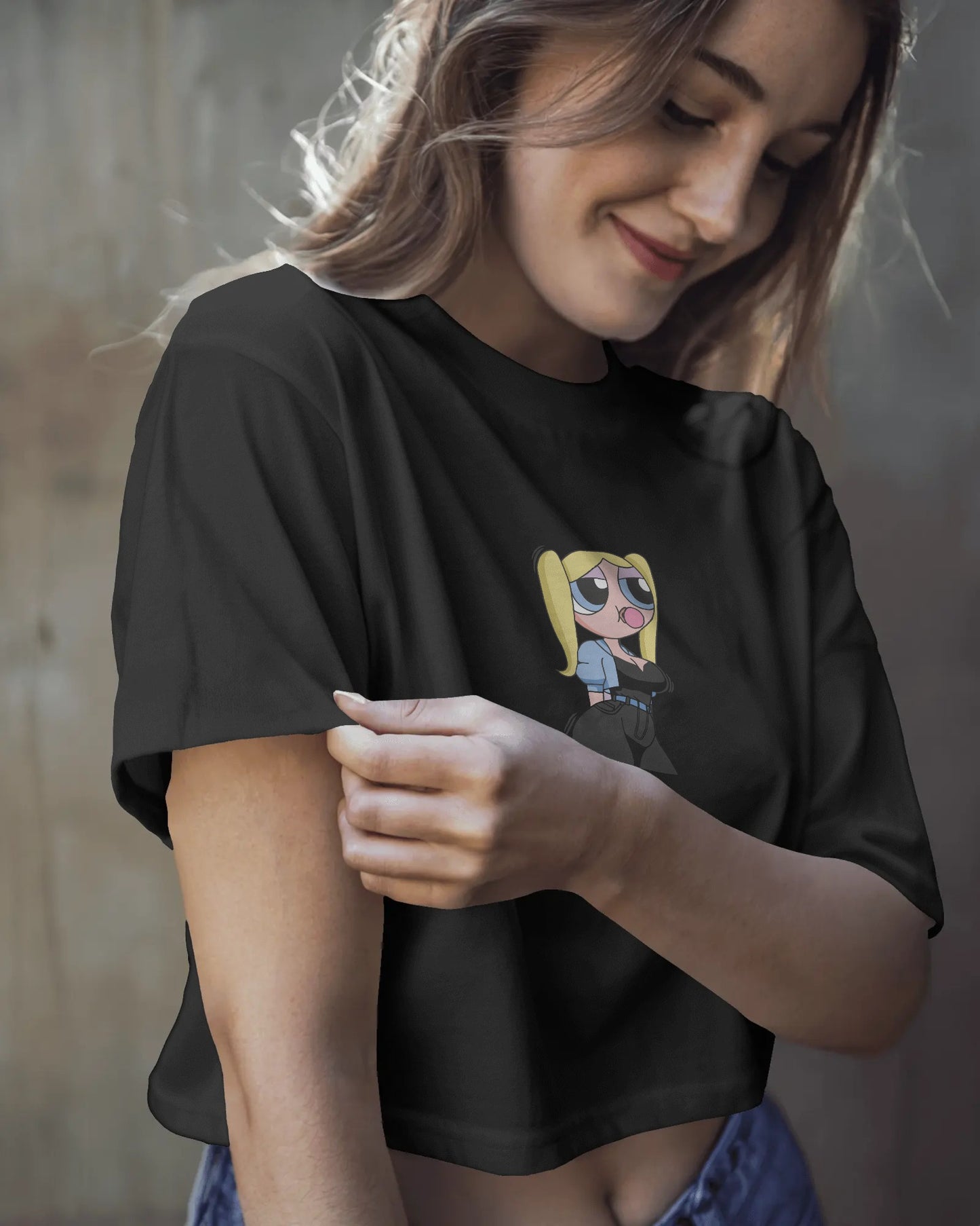 Chill Powerpuff Girl Crop Top – Graphic Tee for Women