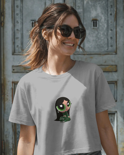 Juicy Powerpuff Girl Crop Top – Baby Graphic Tee for Women
