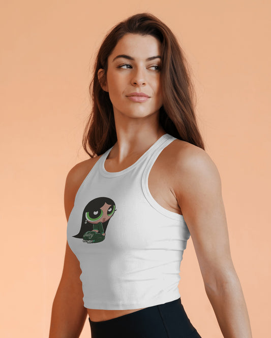 Juicy Powerpuff Girl Tank Top – Fitted Graphic Sleeveless Tee