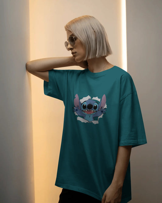 Stitch Cartoon Oversized T-shirt