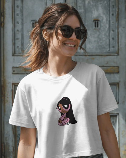 Baby Crop Top – Pink Power Puff Tee | Women’s Casual Streetwear