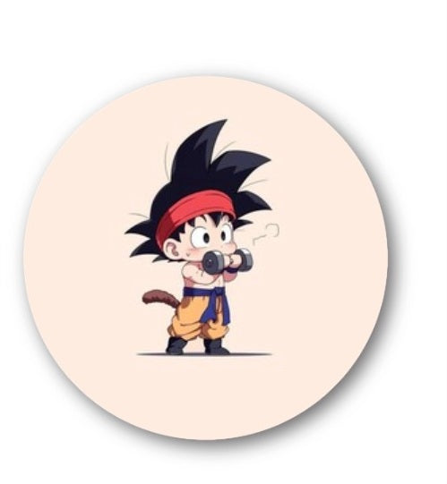 Circular image of a cartoon character with spiky Mouse Pad
